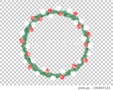 モコモコクリスマス円形フレーム 106865528