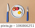 Paper cut out breakfast. Comfort food concept.  106866251