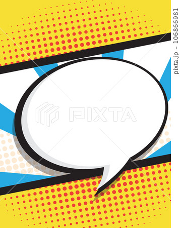 abstract vertical comic book, pop art cartoon cover with blank speech bubble halftone dotted background 106866981