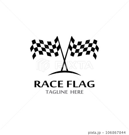 Race flag icon, simple design illustration vector template 106867844