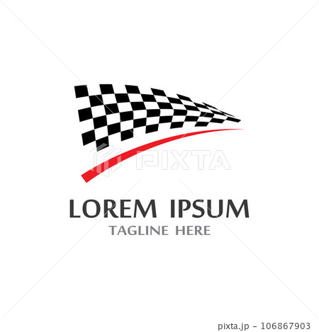 Race flag icon, simple design illustration vector template 106867903