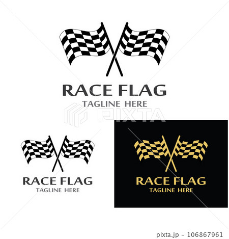 Race flag icon, simple design illustration vector template 106867961