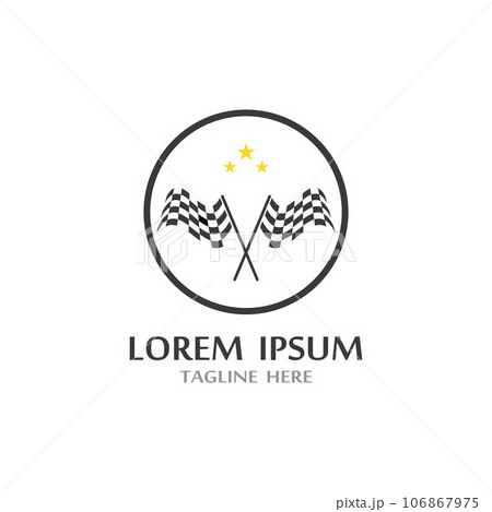 Race flag icon, simple design illustration vector template 106867975