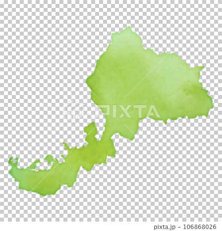 水彩風の福井県地図のイラスト 水彩風の福井県地図のイラスト 106868026