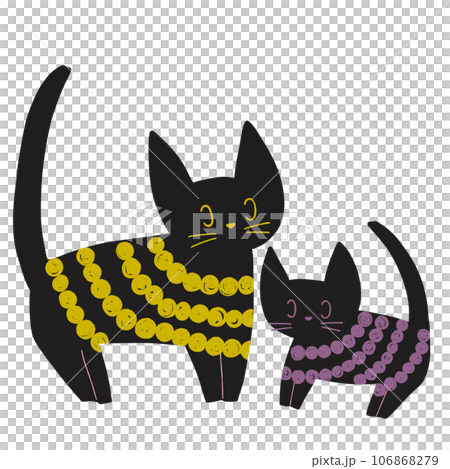 Parent and child black cat 106868279