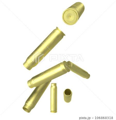 The gold cartridge or gun bullets png image 3d rendering 106868318