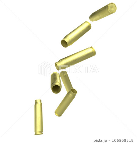 The gold cartridge or gun bullets png image 3d rendering 106868319