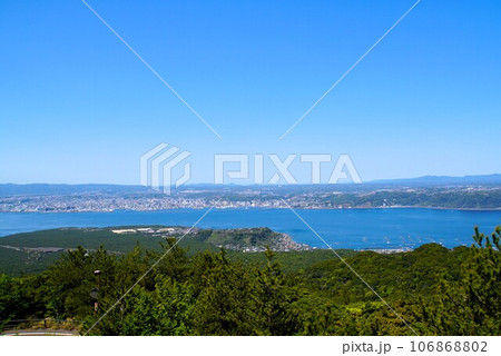 湯之平展望所から見る鹿児島市の眺め 湯之平展望所から見る鹿児島市の眺め 106868802