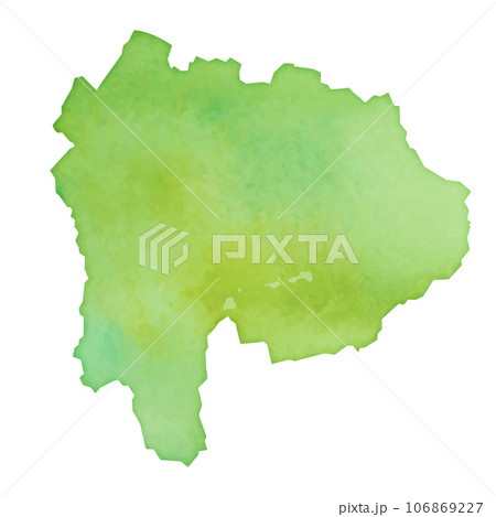 水彩風の山梨県地図のイラスト 106869227