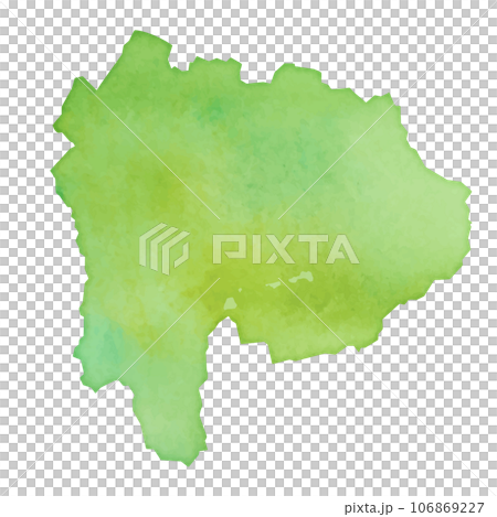 水彩風の山梨県地図のイラスト 106869227
