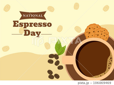 National Espresso Day Vector Illustration on November 23 with Cup of Coffee with Bean for Promotion or Poster in Flat Cartoon Background Design 106869469