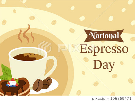 National Espresso Day Vector Illustration on November 23 with Cup of Coffee with Bean for Promotion or Poster in Flat Cartoon Background Design 106869471