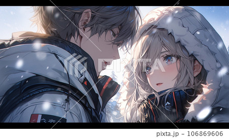 雪山山頂で見つめあう二人 雪山山頂で見つめあう二人 106869606