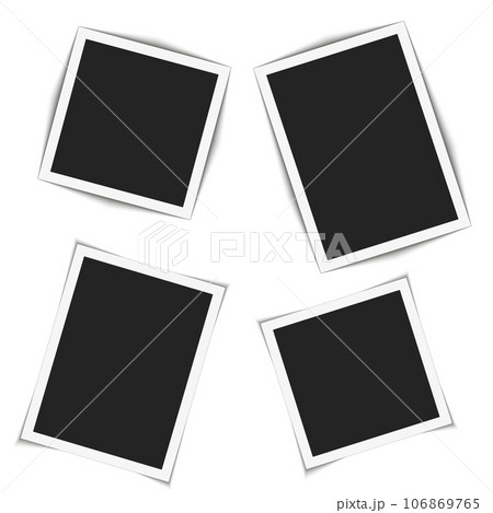 Set of vintage photo frame with adhesive tape. Vector 106869765