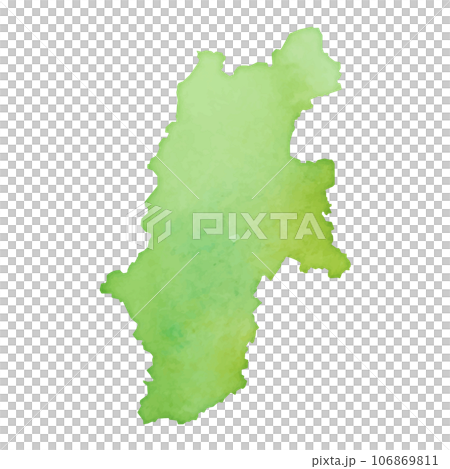 水彩風の長野県地図のイラスト 106869811