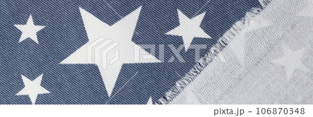 Blue textile with white stars as background. Blue textile with white stars as background. 106870348