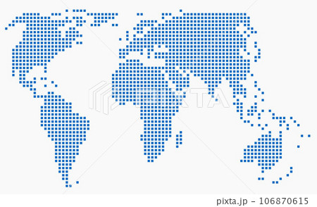 Square shape world map on white background. 106870615