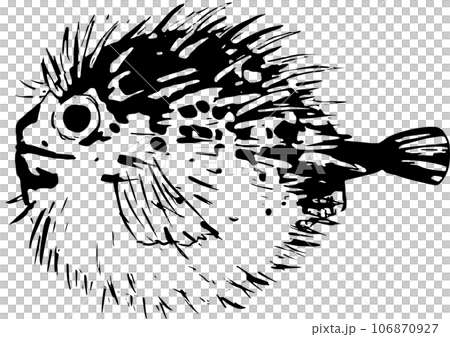 ハリセンボンの魚拓のイラスト 106870927