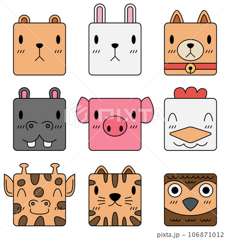 Animal cartoon vector set 106871012