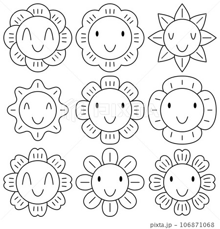 Flower cute vector set 106871068