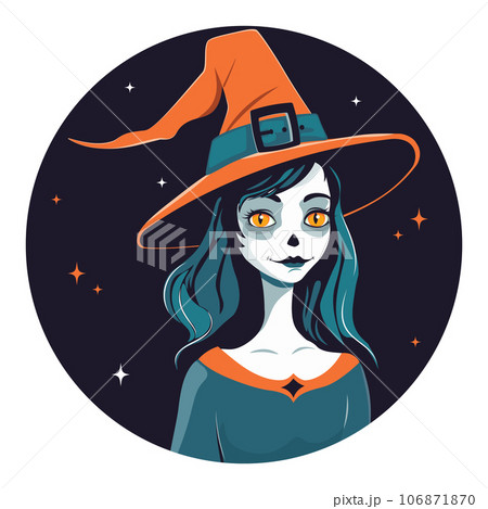 Witch girl with yellow cat eyes Witch girl with yellow cat eyes 106871870