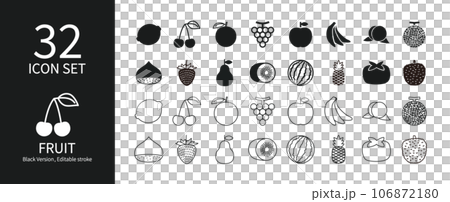 Various fruit icon set 106872180