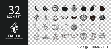 Various fruit icon set 106872181