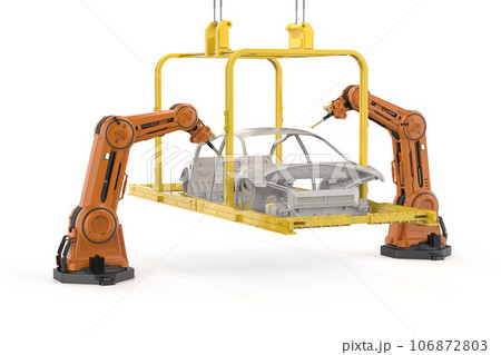 Automation automobile factory with robot assembly line manufacture ev car Automation automobile factory with robot assembly line manufacture ev car 106872803