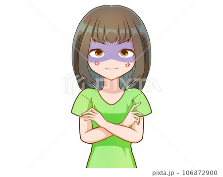 怒っているセミロングの女性 106872900