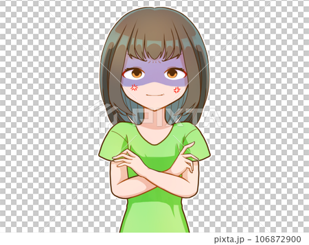 怒っているセミロングの女性 106872900