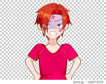 怒っている赤髪の男性 106872916