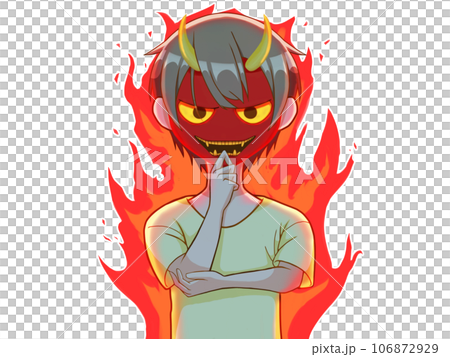 怒っているタレ目の男性 106872929