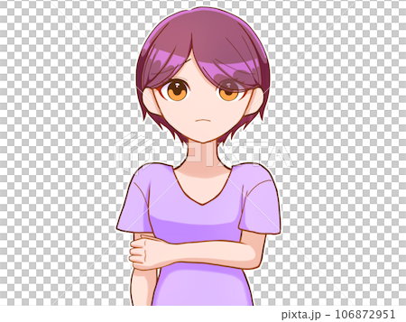 sad short hair woman 106872951