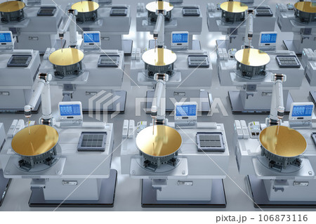 Semiconductor manufacturing with robotic arms and silicon wafers Semiconductor manufacturing with robotic arms and silicon wafers 106873116