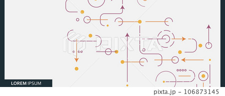 Abstract background with lines, dots and arrows communication. Vector network connection. Big data concept illustration 106873145