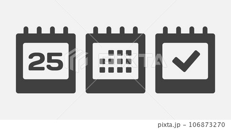 Vector icon page calendar - 25 day, agenda, done Vector icon page calendar - 25 day, agenda, done 106873270