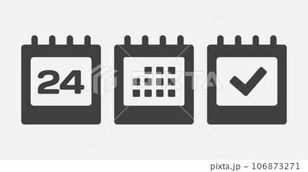 Vector icon page calendar - 24 day, agenda, done Vector icon page calendar - 24 day, agenda, done 106873271