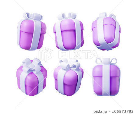 3D Gift Box Set Isolated 106873792