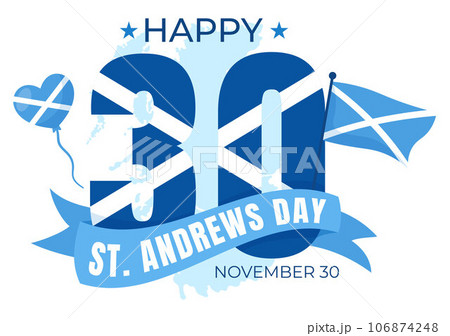 Happy St Andrew Day Vector Illustration on 30 November with Scotland Flag in National Holiday Celebration Flat Cartoon Blue Background Design Happy St Andrew Day Vector Illustration on 30 November with Scotland Flag in National Holiday Celebration Flat Cartoon Blue Background Design 106874248