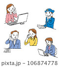 オペレーター　電話案内イラスト　 106874778