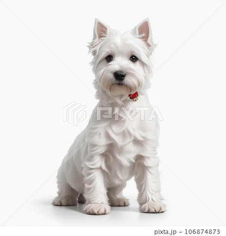 West highland white terrier in front of a white studio background 106874873