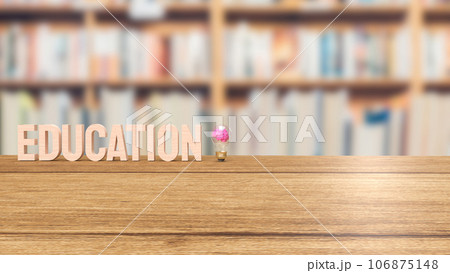 The brain in light bulb and eduction word 3d rendering 106875148