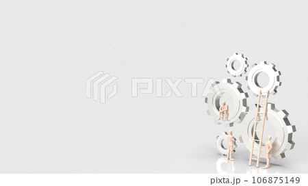 The Business man and gear group 3d rendering 106875149