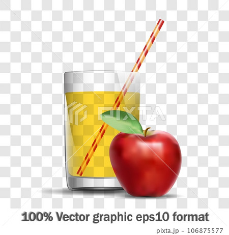 Healthy and tasty apple smoothie or juice in a glass transparent glass with a straw. Glass transparent with any background. Summer sea. Vector in eps 10 format, no raster effects Healthy and tasty apple smoothie or juice in a glass transparent glass with a straw. Glass transparent with any background. Summer sea. Vector in eps 10 format, no raster effects 106875577