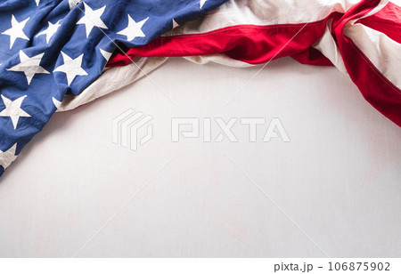 Happy Veterans Day concept. American flags against white background. November 11. 106875902