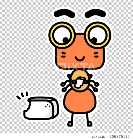 Cute ant cartoon sticker 106876133