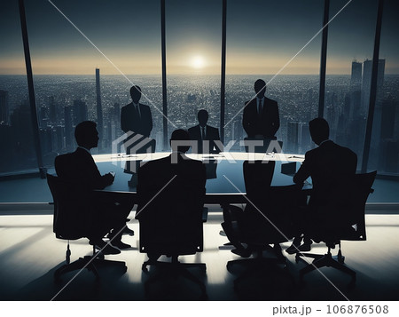 Business People Meeting Discussion Cityscape Cityscape Teamwork Concept 106876508