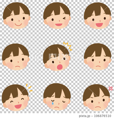 子供　男の子　小学生　表情セット　顔アイコン 106876510