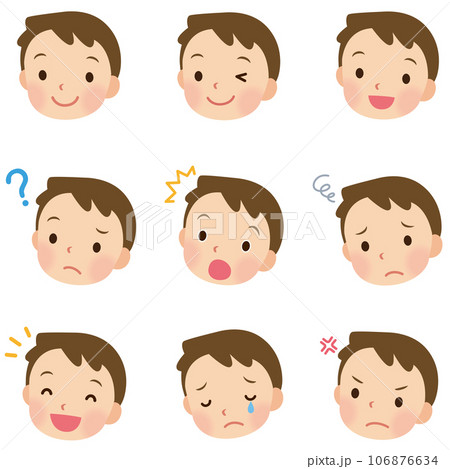 子供　男の子　小学生　表情セット　顔アイコン 106876634
