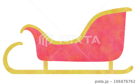 サンタさんのそりの簡単かわいいイラスト素材 横向き サンタさんのそりの簡単かわいいイラスト素材 横向き 106876762
